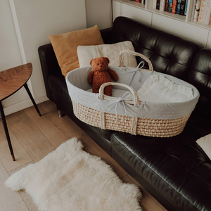 Moses Basket - Deckel - Grau. small 2