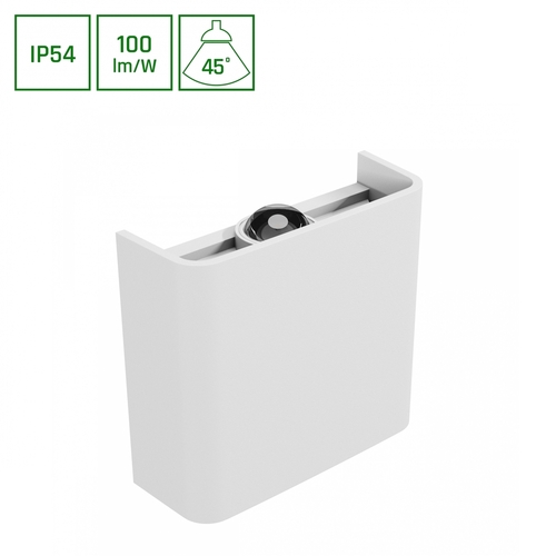 Prüfen Lunarix 1 Wandleuchte 2 W Cct 230 V Ip54 Ra90 110x100x40 Mm Weiß, leuchtet auf/ab