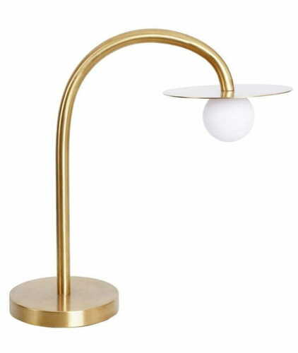 Prüfen Tischlampe Max Light Enigma T0054 Gold Metall Glas 45 cm LED 3000K