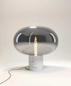 Tischlampe Max Light Moonstone T0055 Rauchglas Weißer Marmor 45 cm small 0