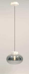Pendelleuchte Max Light Moonstone P0517 aus Rauchglas und weißem Marmor, 45 cm small 0