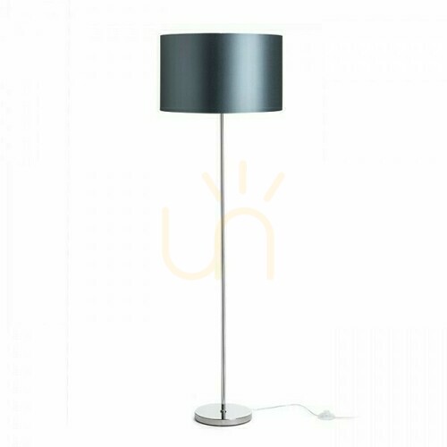 Prüfen Stehleuchte Rendl NYC/RON 40 Monaco Petrolblau/silbernes PVC/Chrom E27 15 W R14083