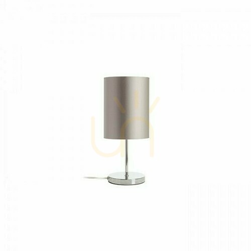 Prüfen Tischlampe Nyc/Ron 15/20 Monaco Taubengrau/Silberren Pvc/Chrom 230 V Led E27 7 W.