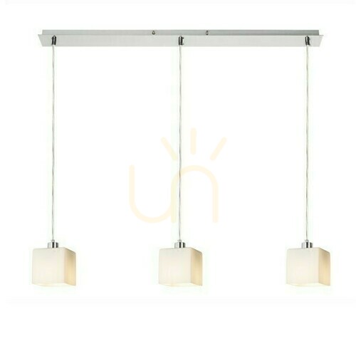 Prüfen Dados Iii 80 Opal Glas/Matt Nickel Pendelleuchte 230 V Led E27 3x11 W.