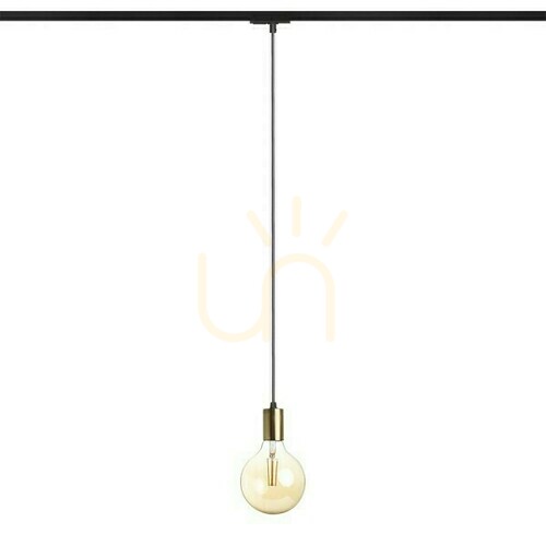 Prüfen Araq Pendelleuchte für 1 Phase. Schiene Gebürstetes Messing/Schwarz 230 V E27 42 W.