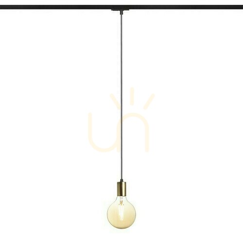 Prüfen Araq Pendelleuchte für 1 Phase. Schiene Gebürstetes Messing/Schwarz 230 V E27 42 W.