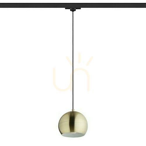 Prüfen Rendl Agneta Pendelleuchte für 3-Phasen-Schiene, Messing gebürstet, E27, 11 W, R13976