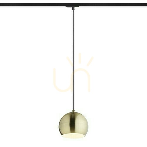 Prüfen Agneta Pendelleuchte für 1 Phase. Schiene Messing gebürstet 230 V E27 40 W.