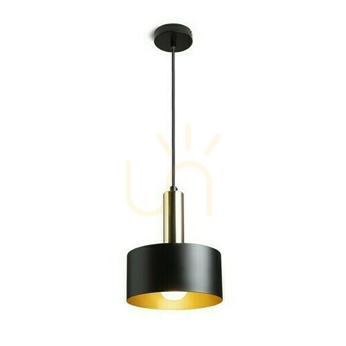 Prüfen Giulia 20 Pendelleuchte Schwarz/Goldbronze Messing 230 V E27 40 W.