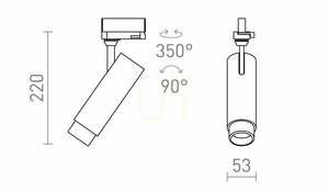 Rendl FOCUS 12 DIMM R13883 LED-Strahler für 3-Phasen-Schienen, schwarz, 12 W, Zoom 10–60° small 6