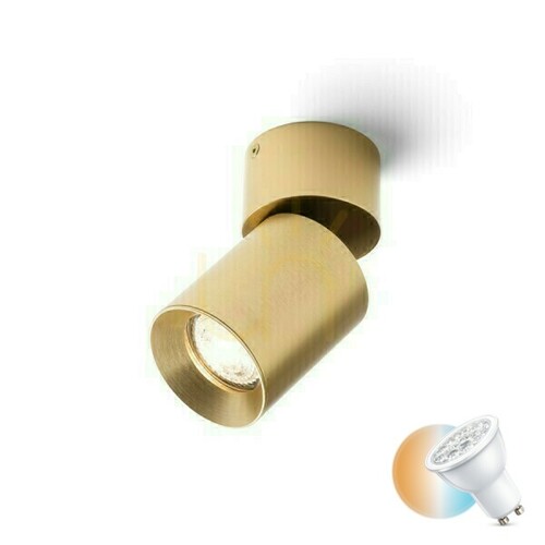 Prüfen Dario Deckenanbaulampe gebürstetes Messing 230 V Gu10 9 Watt.