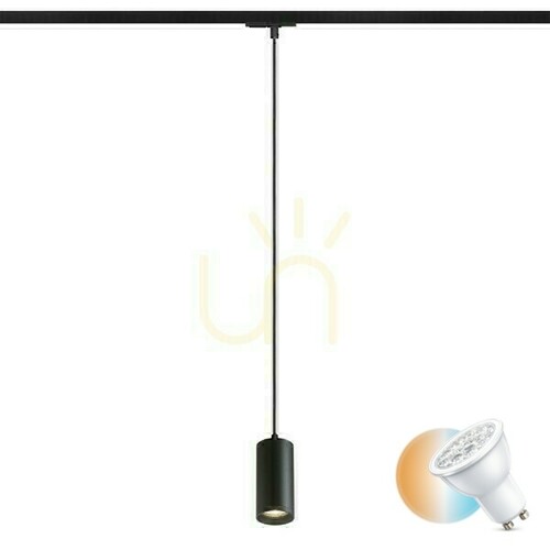 Prüfen Belenos Pendelleuchte Bis zu 1 Phase. Schiene Schwarz 230 V Led Gu10 9 W.