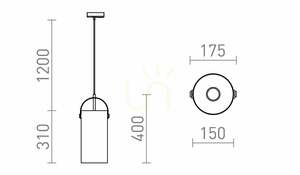 Stromschienen-Pendelleuchte Rendl JULIETTA 31 R13861 – Opalglas, schwarz, E27 small 4