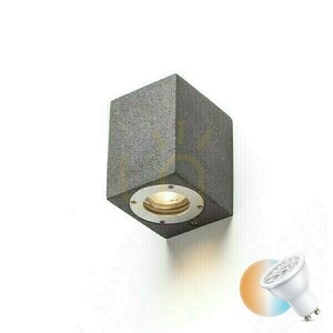 Außenwandleuchte Kane I Wand Beton/Dekor Dunkler Granit 230 V Led Gu10 5 W Ip65 small 0