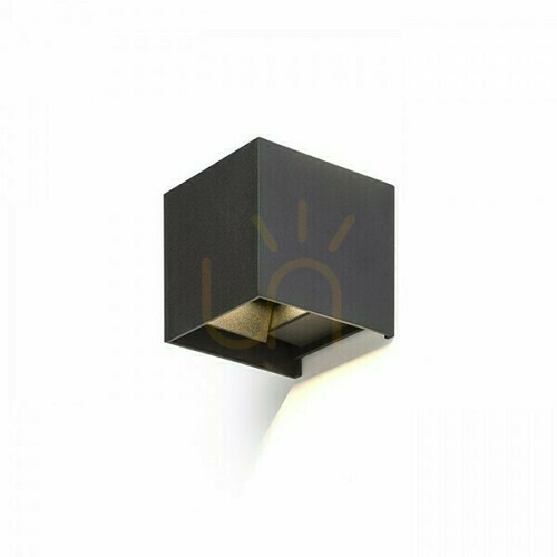 Prüfen Tito Sq Dimm Außenwandleuchte Schwarz 230 V Led 2x3 W Ip65 3000 K