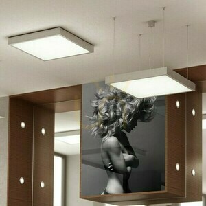 Structural Led Pendelleuchte 55x55 Gebürstetes Aluminium 230 V 48 W 3000 K small 3