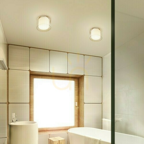 Prüfen Rendl VENICE 23 R13684 Badezimmer-Deckenleuchte, Glas und Chrom, E27 11 W, IP44