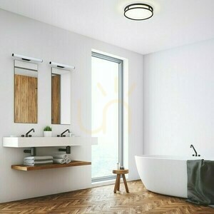 Badezimmerlampe Grande Led 35 Decke Opal Glas/Schwarz 230 V 24 W Ip44 3000 K small 1
