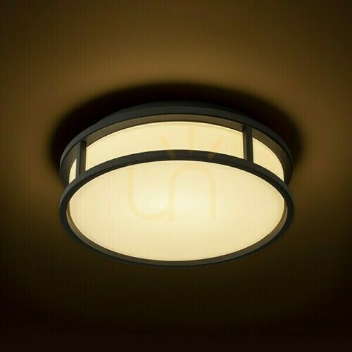 Prüfen Badezimmerlampe Grande Led 25 Decke Opal Glas/Schwarz 230 V 12 W Ip44 3000 K