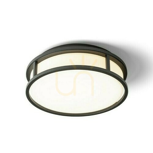 Prüfen Badezimmerlampe Grande Led 25 Decke Opal Glas/Schwarz 230 V 12 W Ip44 3000 K