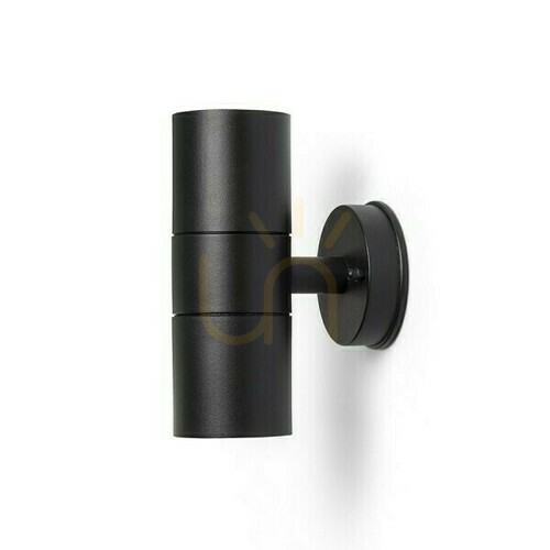 Prüfen Außenwandleuchte Sorano Ii Schwarz Kunststoff 230 V Led Gu10 2x8 W Ip44