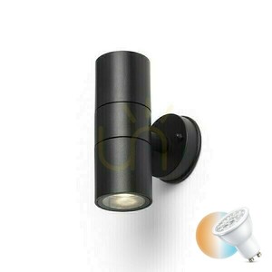 Außenwandleuchte Sorano Ii Schwarz Kunststoff 230 V Led Gu10 2x8 W Ip44 small 0