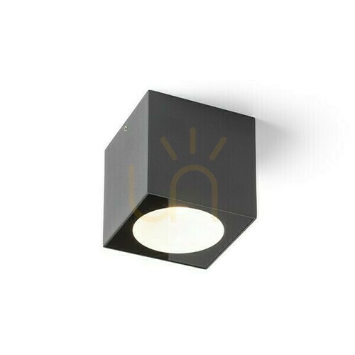 Prüfen Plafonds Senza Sq Ceiling Anthrazit Klarglas 230 V Led 6 W Ip65 3000 K