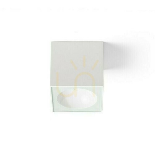 Prüfen Außen Plafonds Senza Sq Decke Weiß Transparentes Glas 230 V Led 6 W Ip65 3000 K