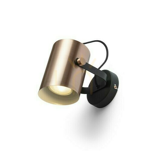 Prüfen Haren Kupfer/Schwarz Anbaulampe 230 V E27 15 W.