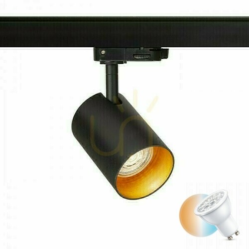 Prüfen 3-Phasen-Schienenstrahler Rendl Connor schwarz-gold GU10 10 W R13500