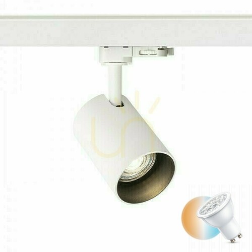 Prüfen Connor Strahler für 3-Phasen-Schiene Weiß/Schwarz 230 V Led Gu10 10 W.