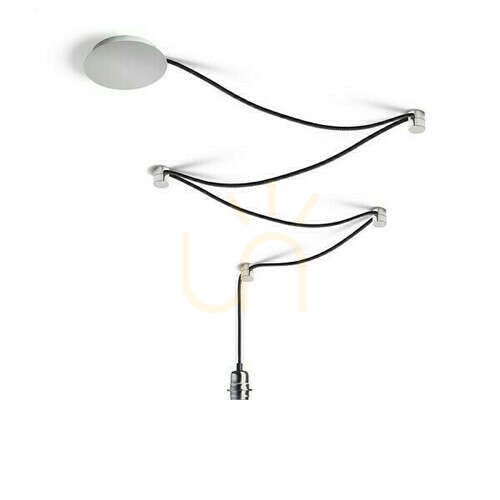 Prüfen Lampenschirm, Lampenschirm Spider I Pendelleuchten-Set Schwarz Chrom 230 V E27 15 W.