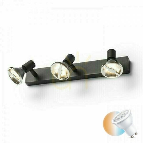 Prüfen Wandleuchte Trica Iii Schwarz 230 V Gu10 3x25 W.