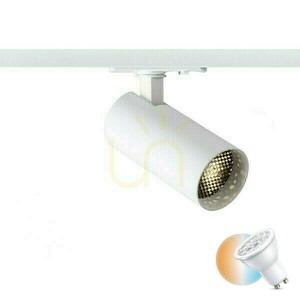 Forza Strahler für 1 Phase Schiene Weiß 230 V Led Gu10 10 W. small 0