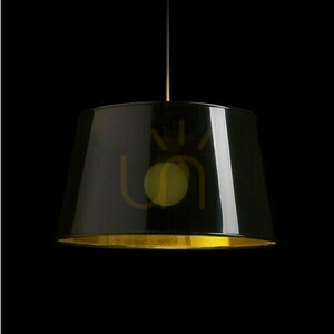 Schirm, Lampenschirm Ridick Glossy Black Foil Gold Max. 20 W small 4