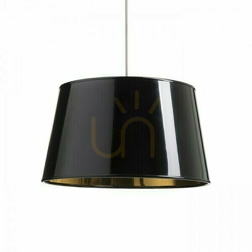 Prüfen Schirm, Lampenschirm Ridick Glossy Black Foil Gold Max. 20 W