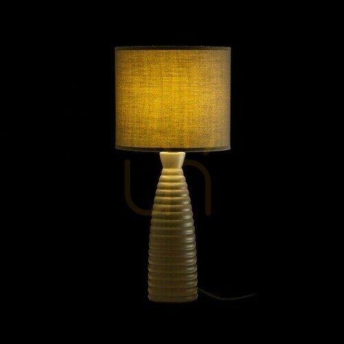 Prüfen Laura Beige Gray Tischlampe 230 V E27 28 W.