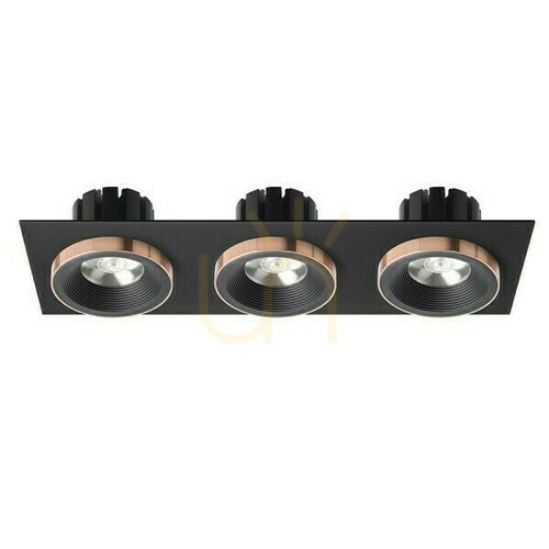 Prüfen Sharm Sq Iii Schwarz/Schwarz Kupfer Einbauleuchte 230 V Led 3x10 W 24° 3000 K