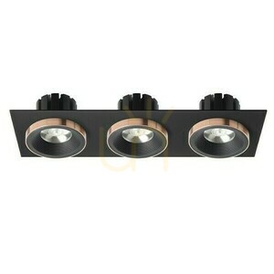 Sharm Sq Iii Schwarz/Schwarz Kupfer Einbauleuchte 230 V Led 3x10 W 24° 3000 K small 1
