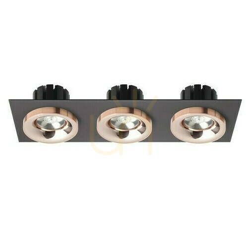 Prüfen Sharm Sq Iii Einbauleuchte Schwarz Kupfer/Kupfer 230 V Led 3x10 W 24° 3000 K