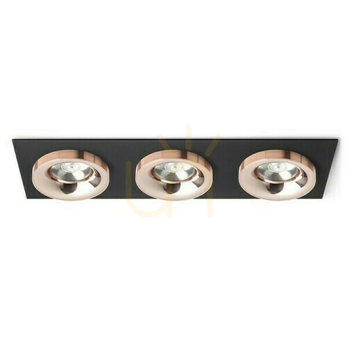 Prüfen Sharm Sq Iii Einbauleuchte Schwarz Kupfer/Kupfer 230 V Led 3x10 W 24° 3000 K