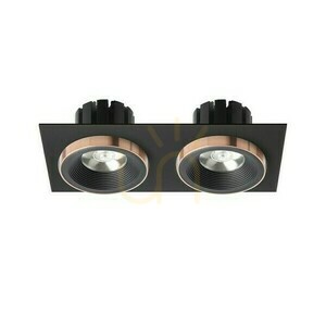 Sharm Sq Ii Schwarz/Schwarz Kupfer Einbauleuchte 230 V Led 2x10 W 24° 3000 K small 1