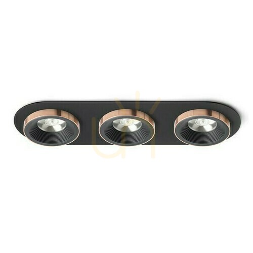 Prüfen Sharm R Iii Einbauleuchte Schwarz/Schwarz Kupfer 230 V Led 3x10 W 24° 3000 K