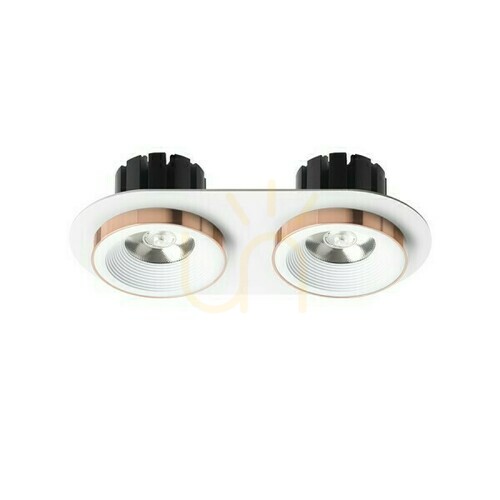 Prüfen Sharm R Ii Einbauleuchte Weiß Kupfer 230 V Led 2x10 W 24° 3000 K