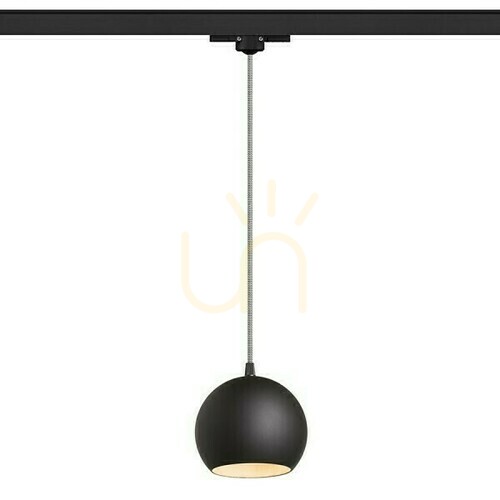 Prüfen Copa Pendelleuchte für Schiene 3 Phase Schwarz Glas 230 V E27 28 W.