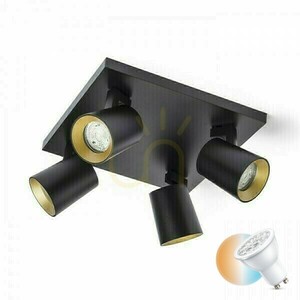 Kenny Iv Deckenanbauleuchte Schwarz/Gold 230 V Gu10 4x35 W. small 0