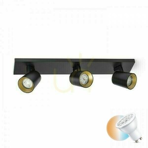 Kenny Iii Schwarz/Gold Anbaulampe 230 V Gu10 3x35 Watt. small 0