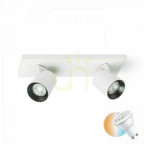Prüfen Kenny Ii Anbaulampe Weiß/Schwarz 230 V Gu10 2x35 W.