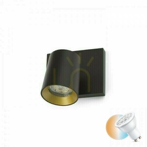 Kenny I Schwarz/Gold Anbaulampe 230 V Gu10 35 Watt. small 0