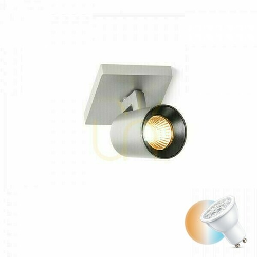 Prüfen Kenny I Gebürstetes Aluminium/Schwarz Anbaulampe 230 V Gu10 35 Watt.